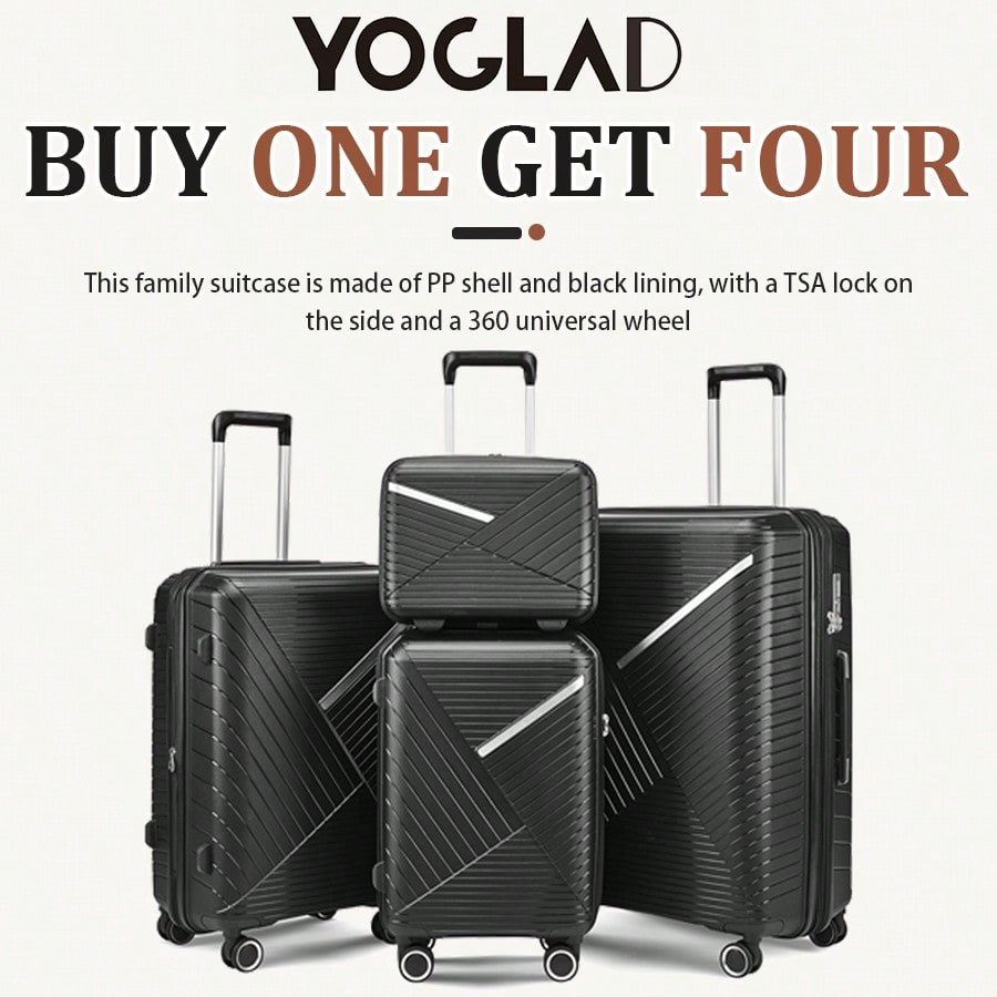 Luggage Sets Four Piece Expandable Lightweight Durable…