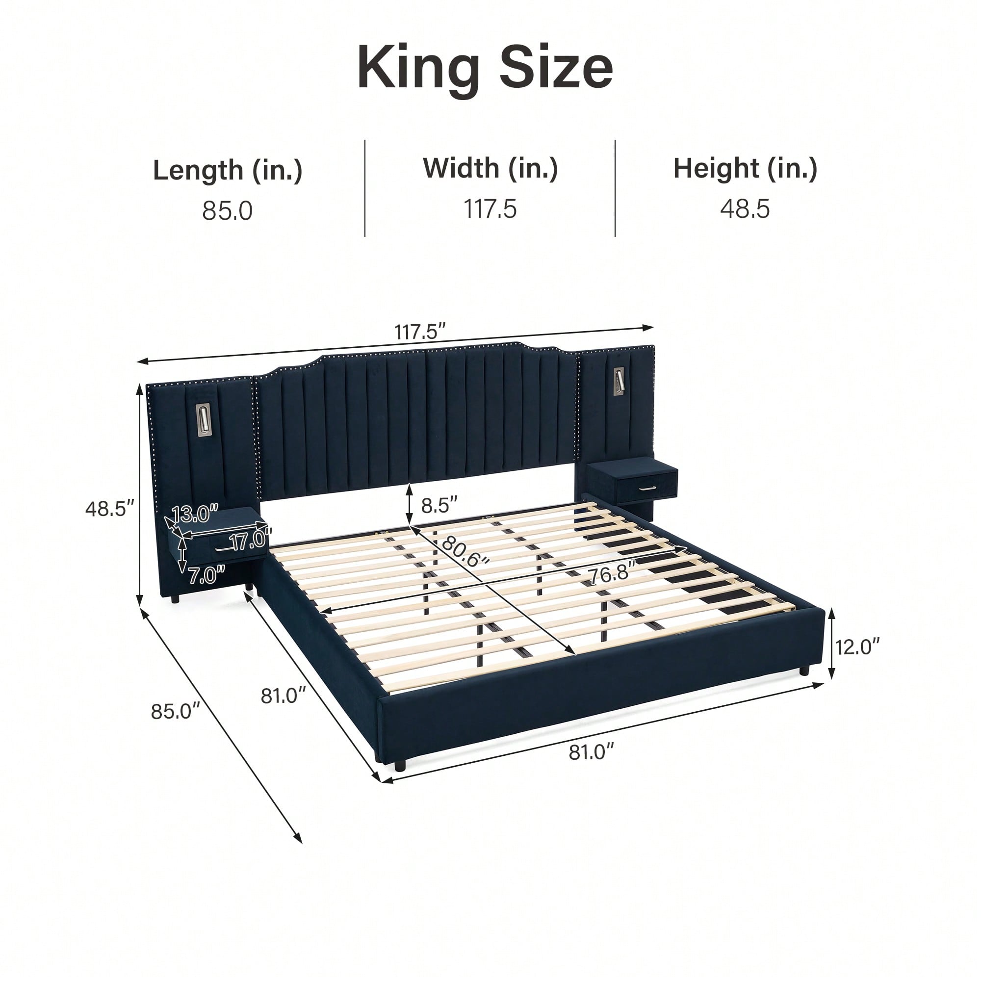 Upholstered bed frame