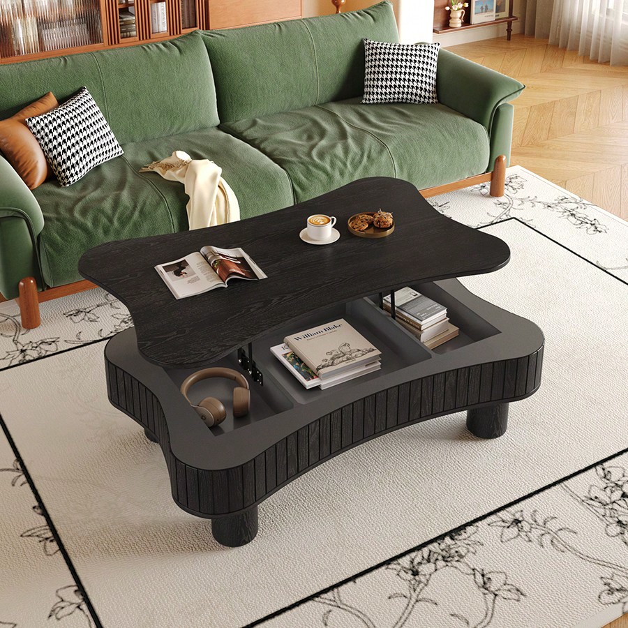 42" Lift Top Coffee Table For Living Room With Hidden…